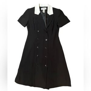 Vintage Jones Wear Black Dress with White Collar - Size 8, Wednesday Addams A02